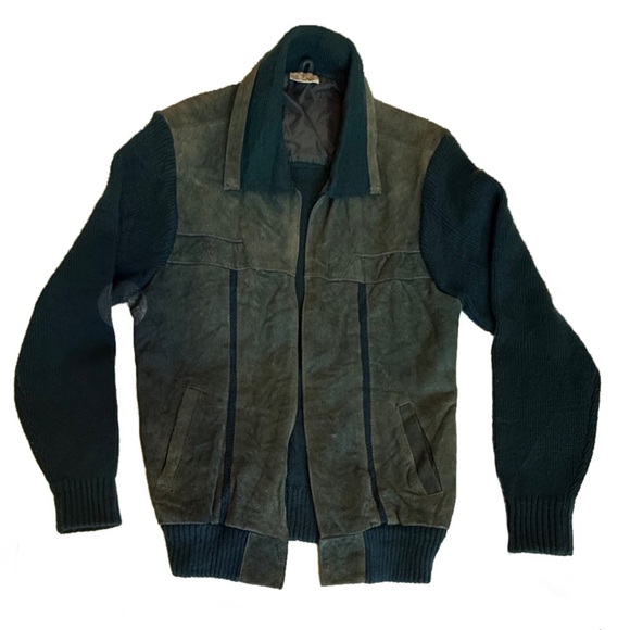 Vintage Sueded Jacket Knit Cuff Hanger Retro 80s/70s Bomber...